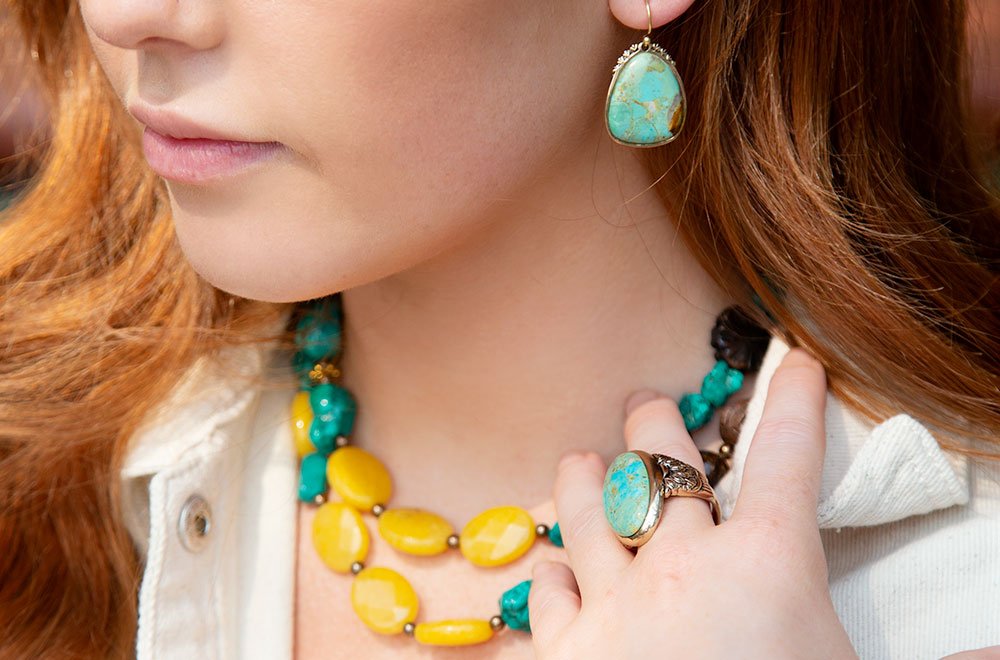 Agave Mixed Stone Statement Necklace